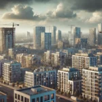 Panorama miasta z nowymi inwestycjami mieszkaniowymi. Jakie są prognozy dla rynku nieruchomości w nadchodzących miesiącach?